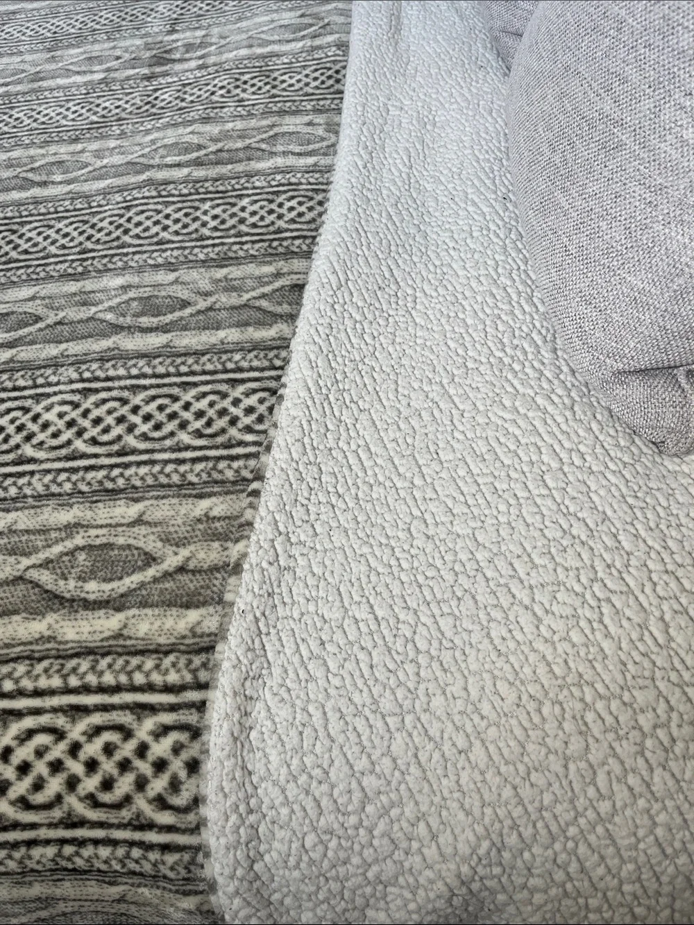 King Size Neutral Gray Patterned Blanket or Comforter